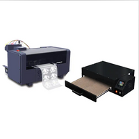 Tamanho pequeno portátil doméstico automático dtf mini direto para filme a3 + ampla 35cm impressora com xp600 l1800 máquina de secagem em pó