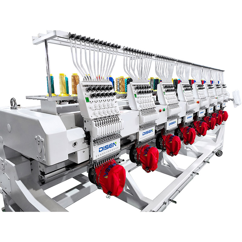 Máquina de bordar de vestuário com acabamento de oito cabeças DS-J1208 Máquina de bordar multicabeça para indústria têxtil