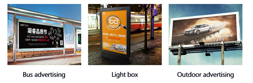 Publicidade em ônibus, caixa de luz, publicidade externa