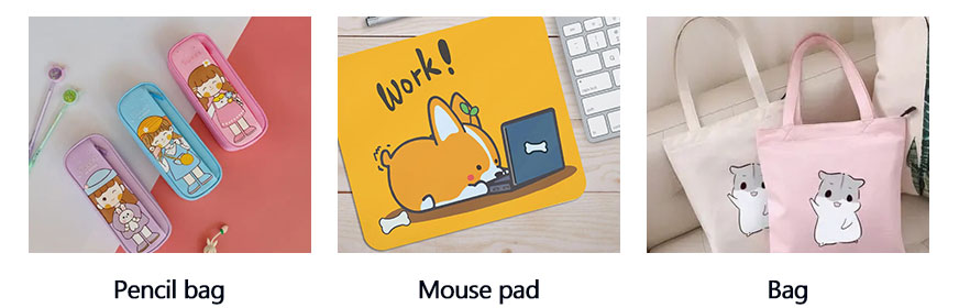 bolsa de lápis, mouse pad, bolsa
