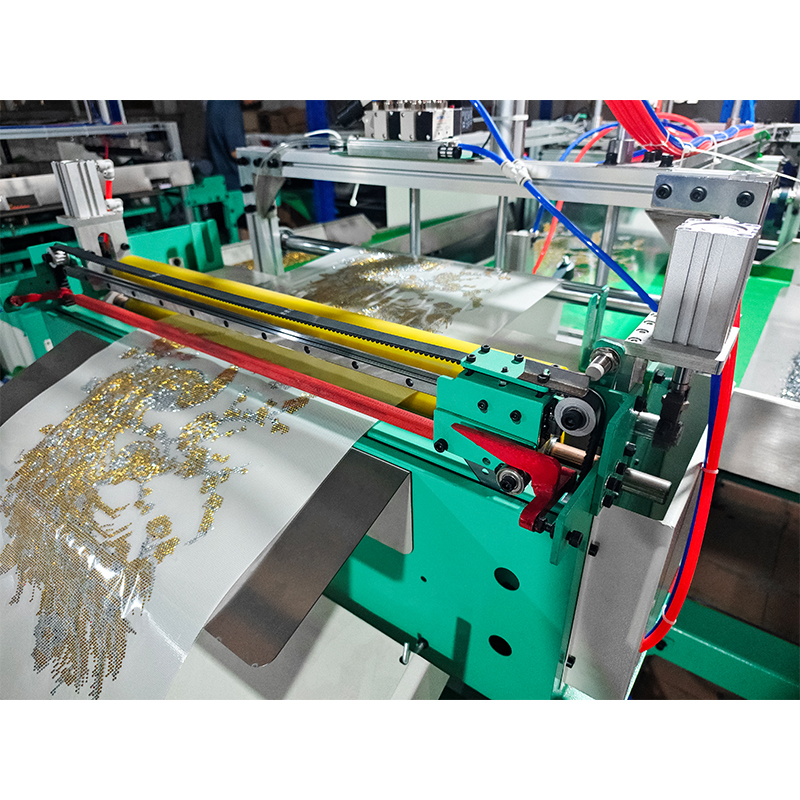 Máquina automática de agitação de strass de duas cores, roupas de alumínio multimaterial
